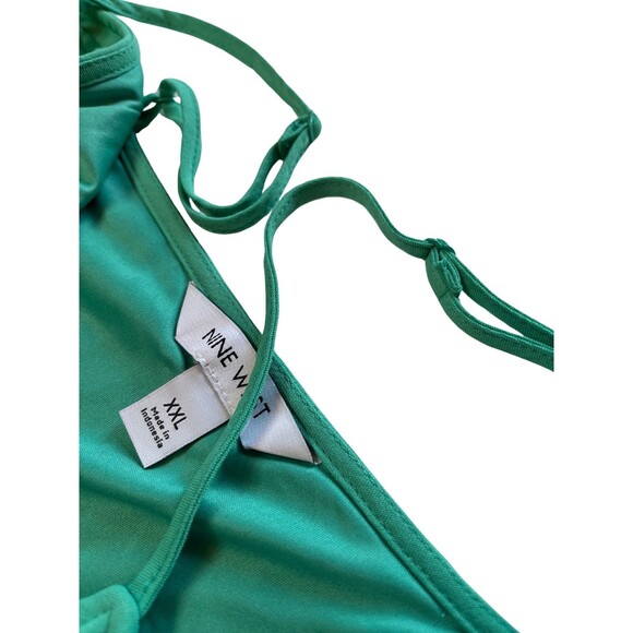 NWT Nine West Wrap Dress Teal Mint Green Midi Spaghetti Straps V-Neck Tie XXL‎ - Picture 12 of 16
